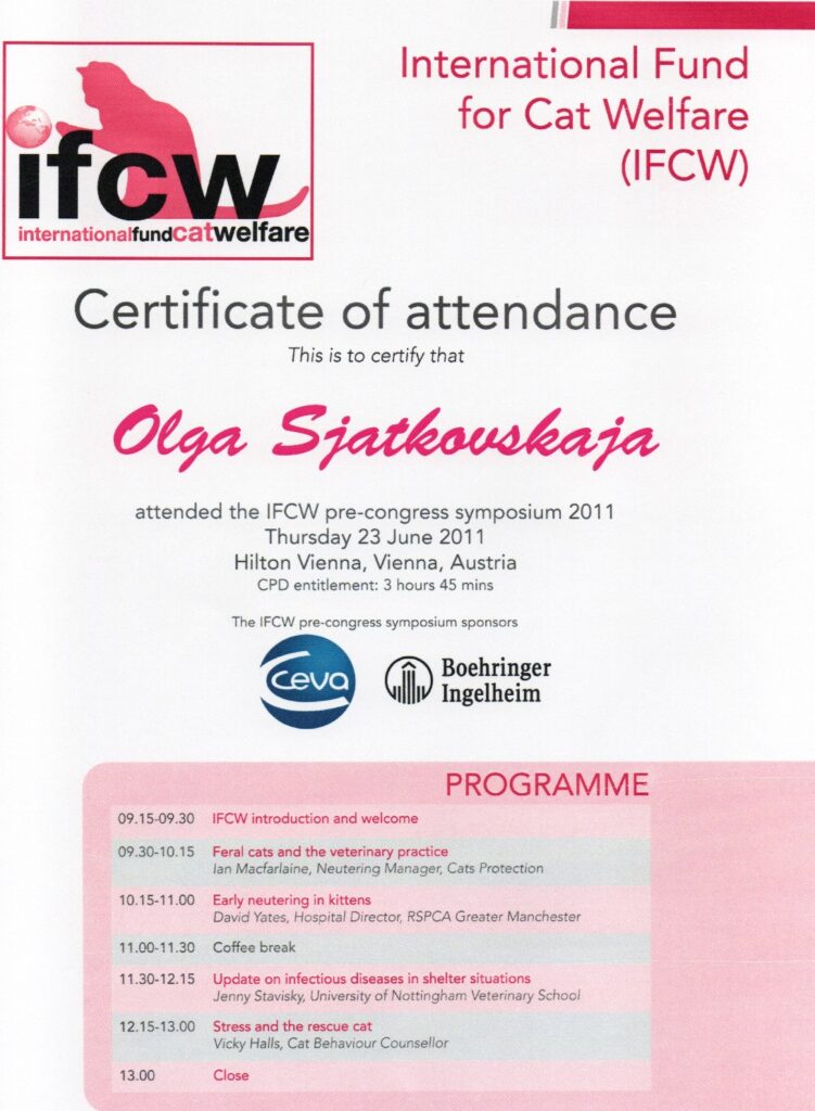 Olga Sjatkovskajan sertifikaatti: ifcw precongress 2011 751x1024